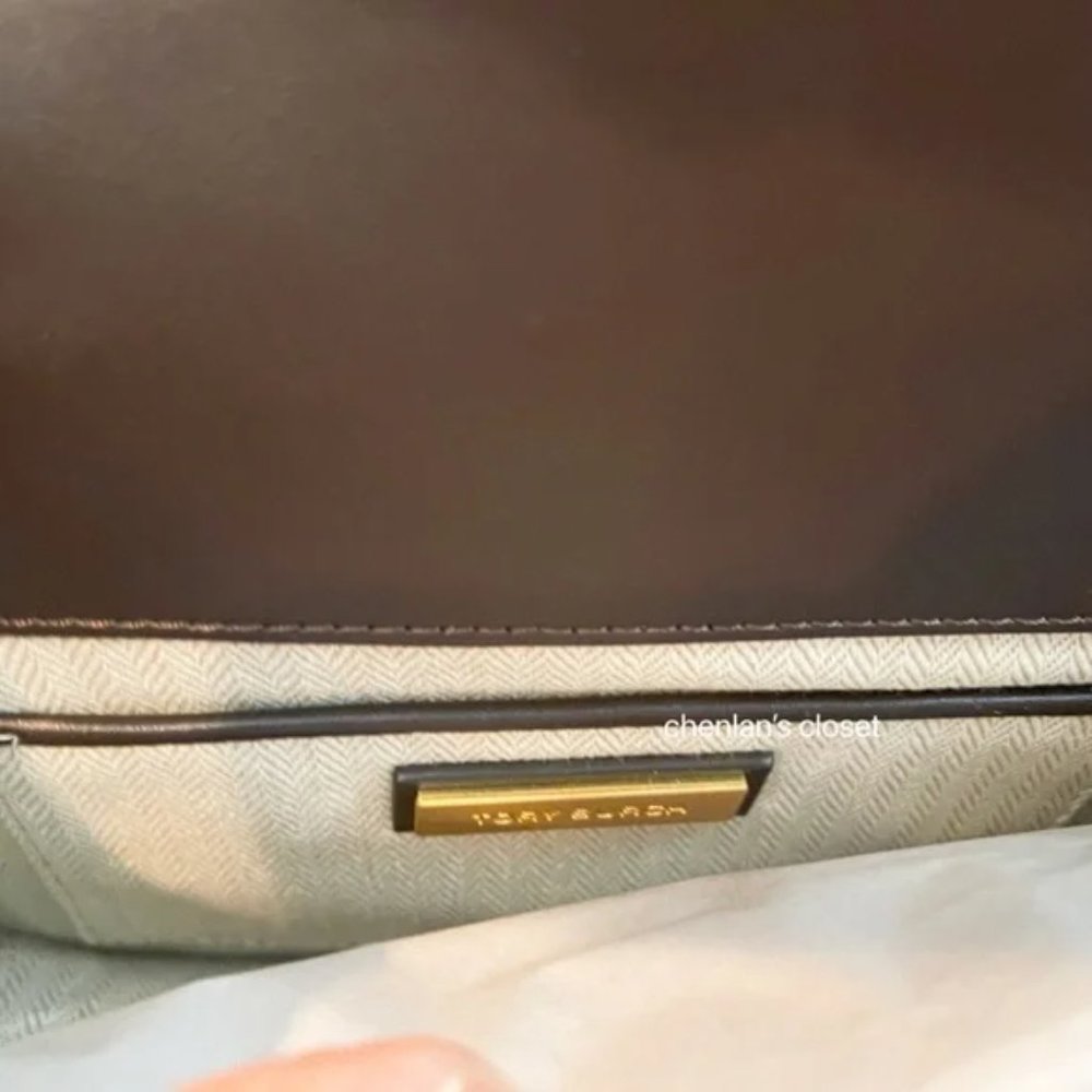 ✨🎀NeW! Tory Burch Britten Woven Small Saddle Bag - Picture 11 of 14